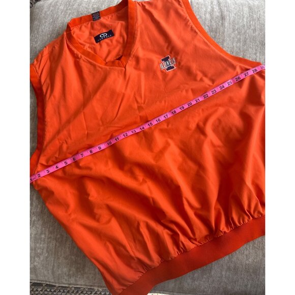 Vintage Illinois Orange V-Neck Sleeveless Windbreaker Pullover Vest Sz 3X Vantag - Picture 6 of 8